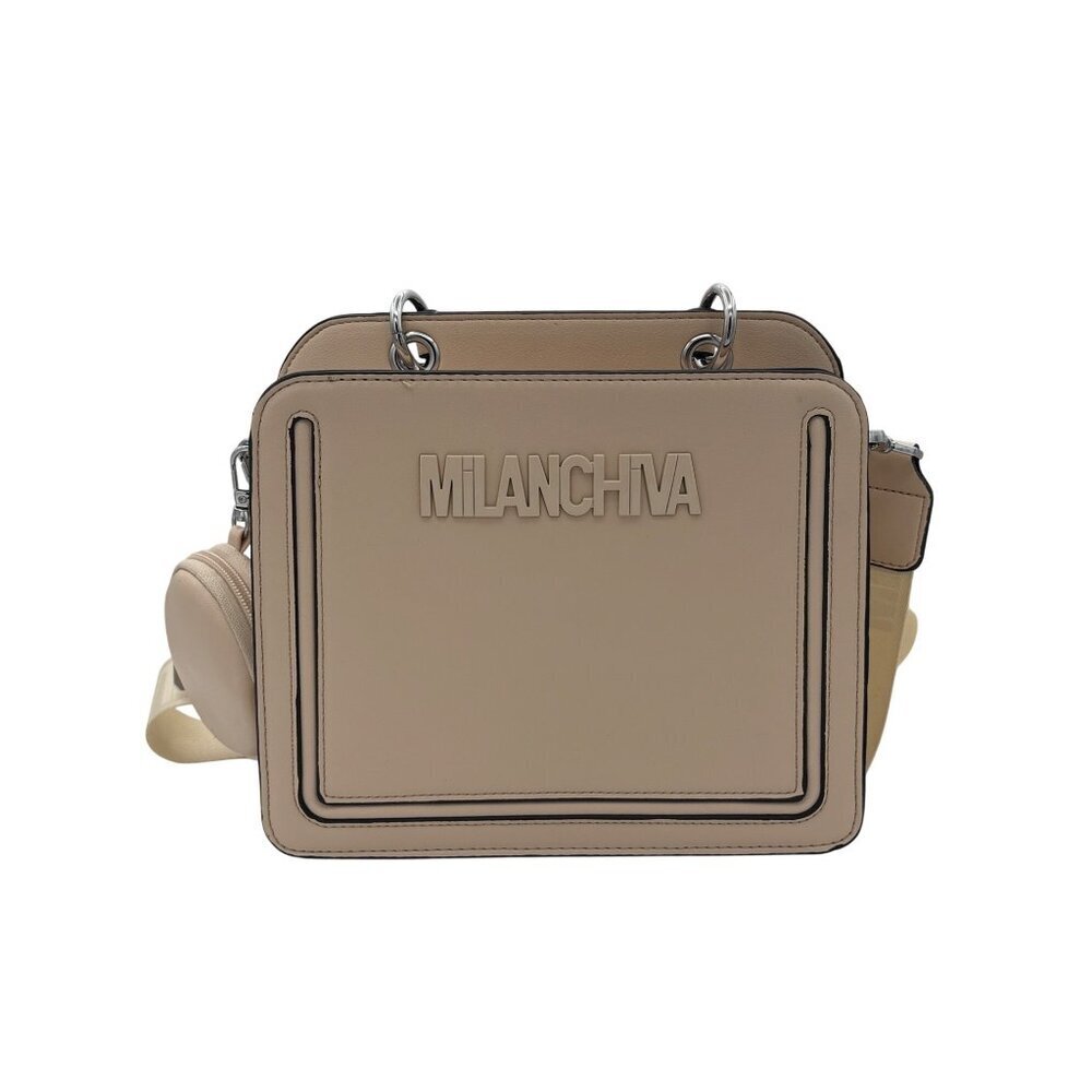 Women’s MilanChiva Beige handbag w/ detachable crossbody & coin purse